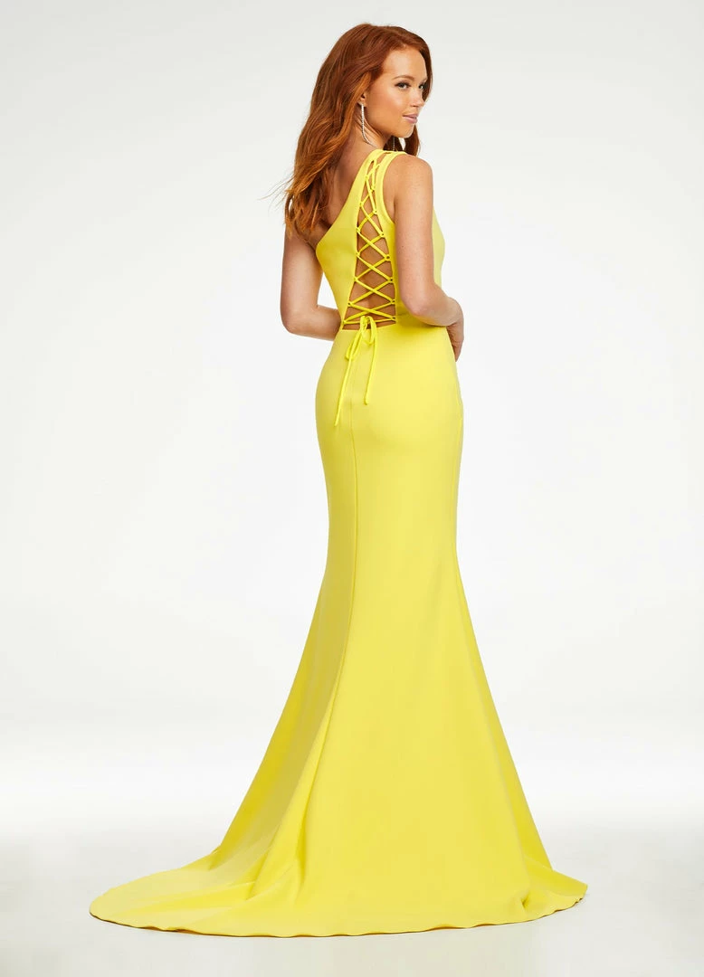 Ashleylauren Ashley Lauren 11119 One Shoulder Evening Gown With Lace Up Back 9 Ashleylauren Ashley Lauren 11119 One Shoulder Evening Gown With Lace Up Back