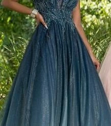 Ballgown Dresses Envious Couture 1613 Beaded Glitter Tulle Prom Dress Ball Gown Pageant Dress E1613