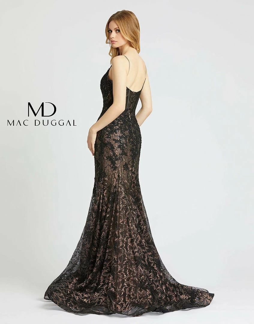 Mac Duggal 79252M Metallic Lace Sheer Corset Mermaid Prom Dress Pageant Gown Metallic Dresses 6 Mac Duggal 79252M Metallic Lace Sheer Corset Mermaid Prom Dress Pageant Gown Metallic Dresses