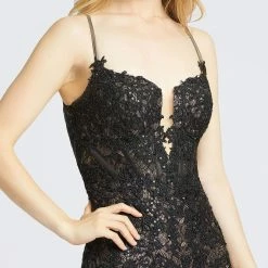 In Stock Mac Duggal 79252M Black Prom Dress Size 8 Metallic Lace Sheer Corset Mermaid Pageant Gown 10 In Stock Mac Duggal 79252M Black Prom Dress Size 8 Metallic Lace Sheer Corset Mermaid Pageant Gown