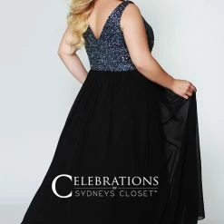 Sydney's Closet And Tease Prom Sydney's Closet CE1813 Sequin A Line Plus Size Prom Dress V Neck Evening Gown CE 1813 14 Sydney's Closet And Tease Prom Sydney's Closet CE1813 Sequin A Line Plus Size Prom Dress V Neck Evening Gown CE 1813