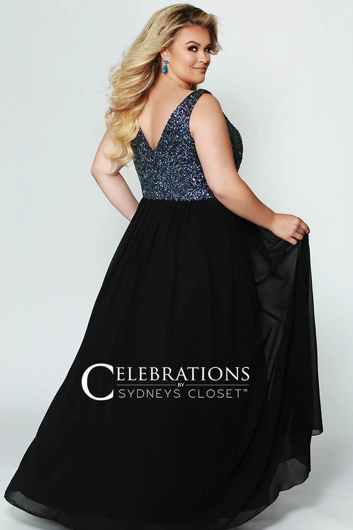 Sydney's Closet And Tease Prom Sydney's Closet CE1813 Sequin A Line Plus Size Prom Dress V Neck Evening Gown CE 1813 8 Sydney's Closet And Tease Prom Sydney's Closet CE1813 Sequin A Line Plus Size Prom Dress V Neck Evening Gown CE 1813