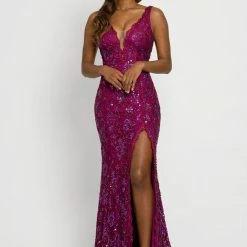 Johnathan Kayne 2181 Prom Dress Long Lace Embellished Pageant Gown Slit