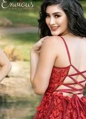 Ballgown Dresses Envious Couture E1628 Glitter Tulle Ballgown Prom Dress With 3D Floral Applique Corset 1628