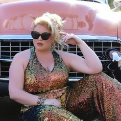 Johnathan Kayne For Sydney's Closet JK2110 Sequin Plus Sized Jumpsuit JK 2110