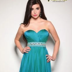 In Stock CLEARANCE Vienna Prom 8006 Size 16 Peacock Prom Dress Pageant Gown Iridescent Long Plus