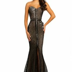 In Stock Johnathan Kayne 8042 Pageant Gown Prom Dress Black/Fuchsia Size 12 Mermaid Dresses