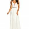 In Stock Johnathan Kayne 8050 Sequin Top Prom Gown Pageant Chiffon Dress In White Size 4