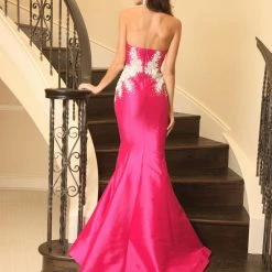 In Stock Mermaid Dresses Vienna 8059 Size 10 Fuchsia Pageant Gown Mermaid Prom Dress Crystal Embellished