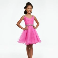 Ashley Lauren Kids 8075 Short Girls Cocktail Formal Dress A Line Embellished Pageant