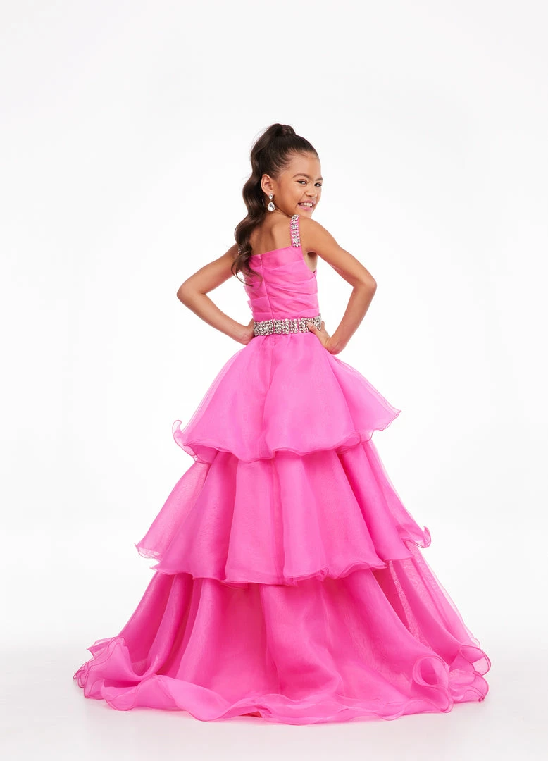 Ashley Lauren Kids 8080 Long Girls Tiered A Line Ball Gown Skirt Pageant Dress 7 Ashley Lauren Kids 8080 Long Girls Tiered A Line Ball Gown Skirt Pageant Dress