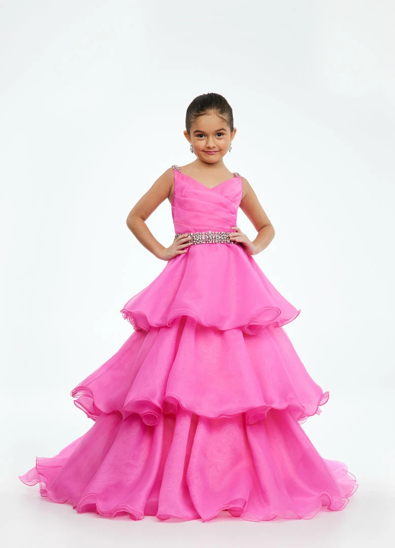 Ashley Lauren Kids 8080 Long Girls Tiered A Line Ball Gown Skirt Pageant Dress 12 Ashley Lauren Kids 8080 Long Girls Tiered A Line Ball Gown Skirt Pageant Dress