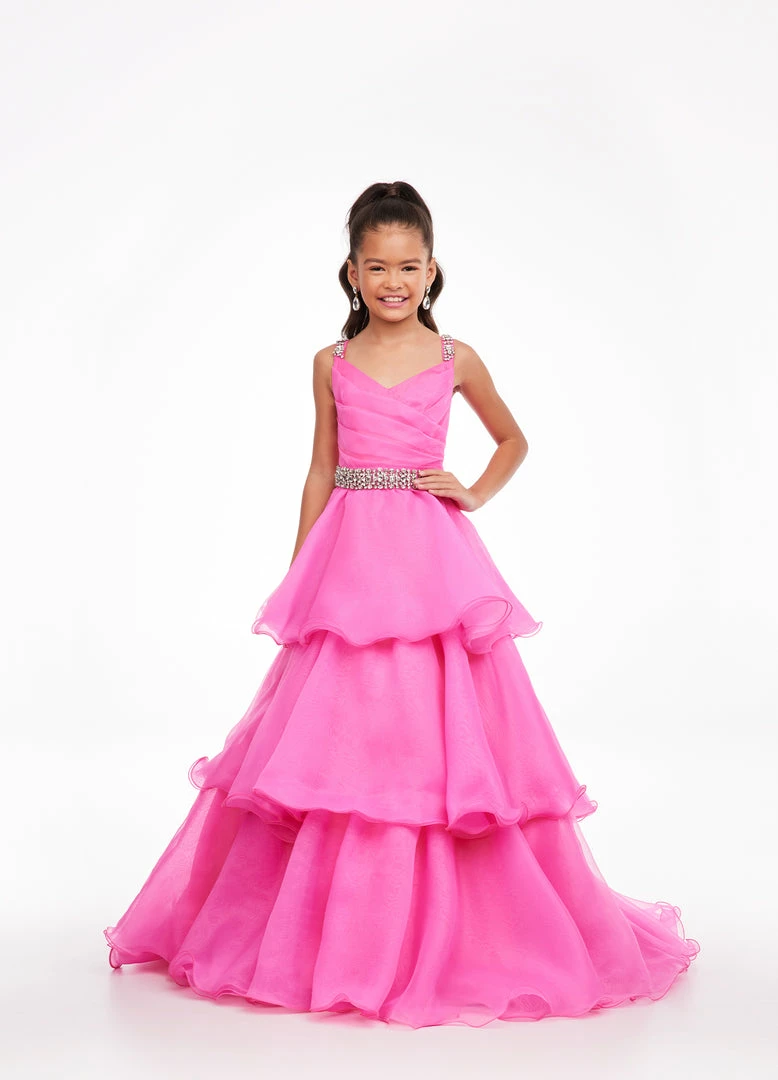 Ashley Lauren Kids 8080 Long Girls Tiered A Line Ball Gown Skirt Pageant Dress 5 Ashley Lauren Kids 8080 Long Girls Tiered A Line Ball Gown Skirt Pageant Dress