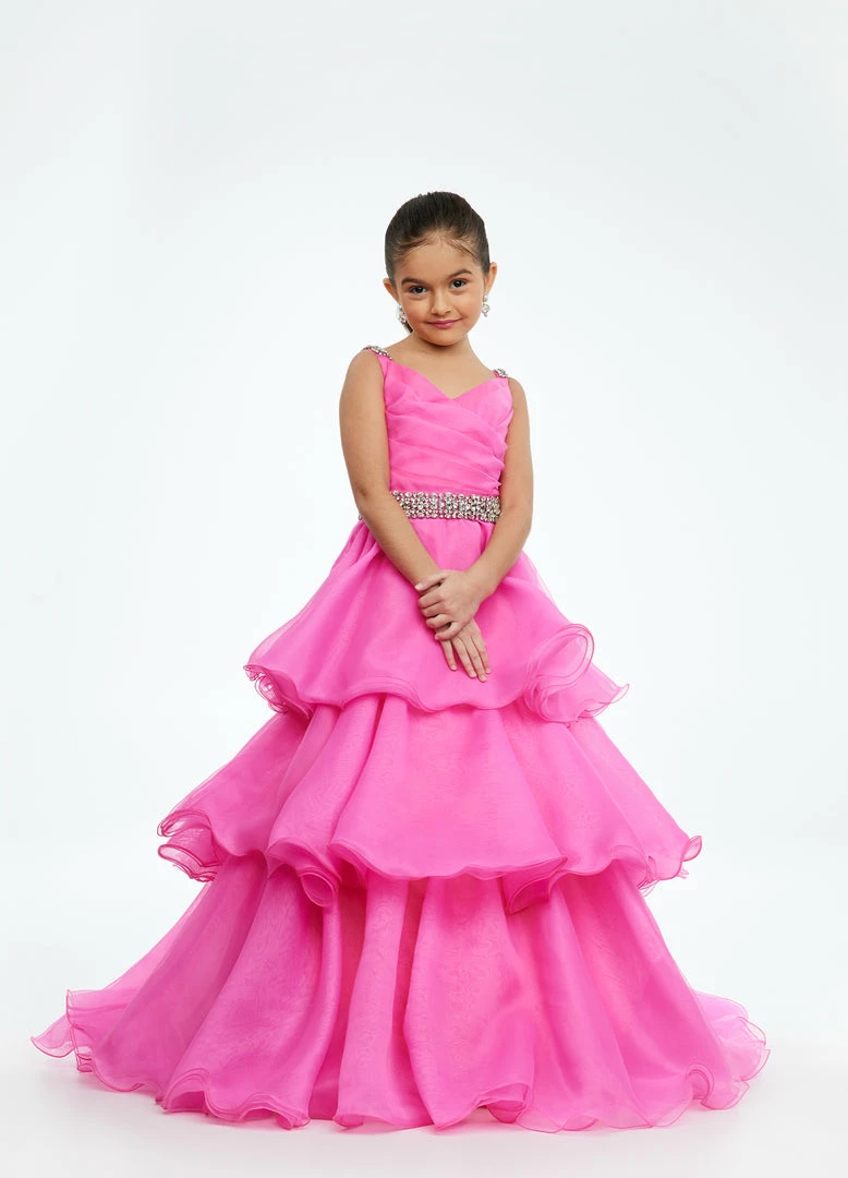 Ashley Lauren Kids 8080 Long Girls Tiered A Line Ball Gown Skirt Pageant Dress 11 Ashley Lauren Kids 8080 Long Girls Tiered A Line Ball Gown Skirt Pageant Dress