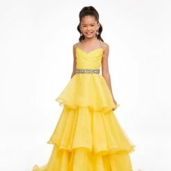 Ashley Lauren Kids 8080 Long Girls Tiered A Line Ball Gown Skirt Pageant Dress 18 Ashley Lauren Kids 8080 Long Girls Tiered A Line Ball Gown Skirt Pageant Dress