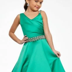 Ashley Lauren Kids 8084 Long A Line Heavy Satin Pageant Ball Gown Formal Dress Girls 12 Ashley Lauren Kids 8084 Long A Line Heavy Satin Pageant Ball Gown Formal Dress Girls