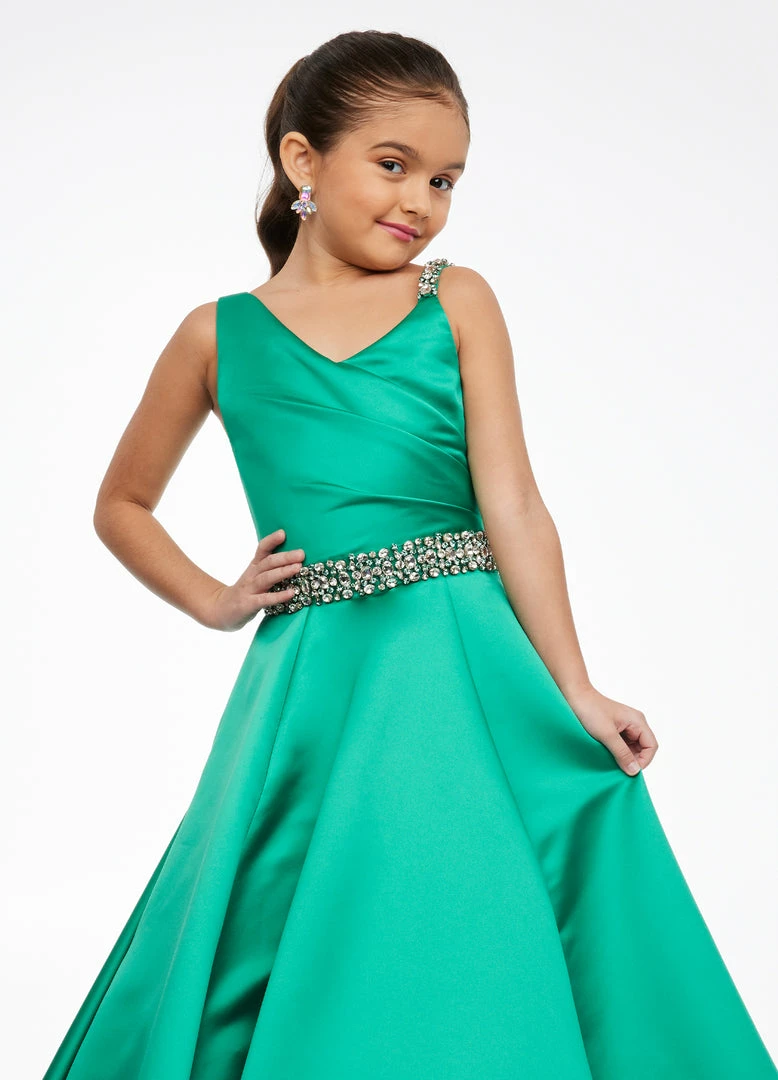 Ashley Lauren Kids 8084 Long A Line Heavy Satin Pageant Ball Gown Formal Dress Girls 7 Ashley Lauren Kids 8084 Long A Line Heavy Satin Pageant Ball Gown Formal Dress Girls