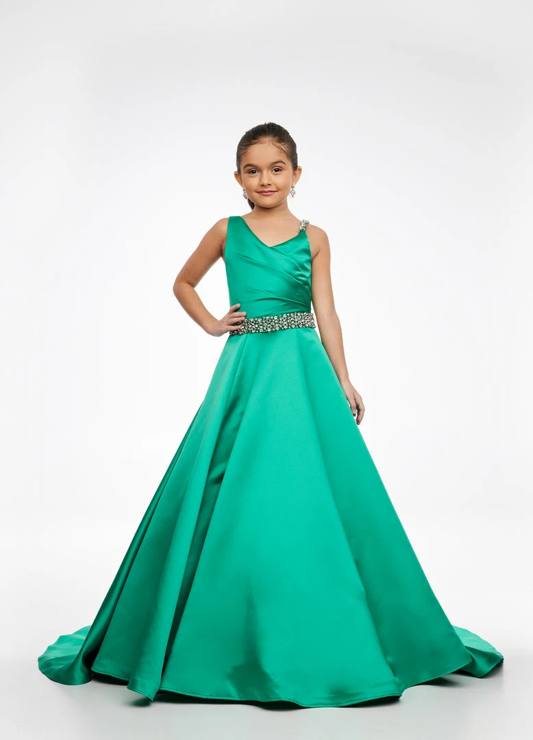 Ashley Lauren Kids 8084 Long A Line Heavy Satin Pageant Ball Gown Formal Dress Girls 4 Ashley Lauren Kids 8084 Long A Line Heavy Satin Pageant Ball Gown Formal Dress Girls
