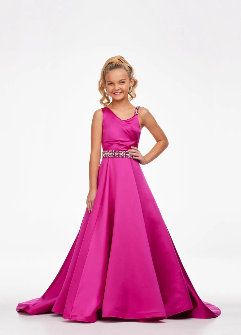 Ashley Lauren Kids 8084 Long A Line Heavy Satin Pageant Ball Gown Formal Dress Girls 3 Ashley Lauren Kids 8084 Long A Line Heavy Satin Pageant Ball Gown Formal Dress Girls