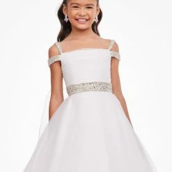 In Stock Ashley Lauren Kids 8094 Size 8 Long Off The Shoulder A Line Pageant Ball Gown Pageant Dress