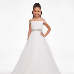 In Stock Ashley Lauren Kids 8094 Size 8 Long Off The Shoulder A Line Pageant Ball Gown Pageant Dress