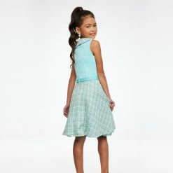 Ashley Lauren Kids 8096 Girls Collared Tweed Cocktail Dress Pageant Wear Short Prom Dresses