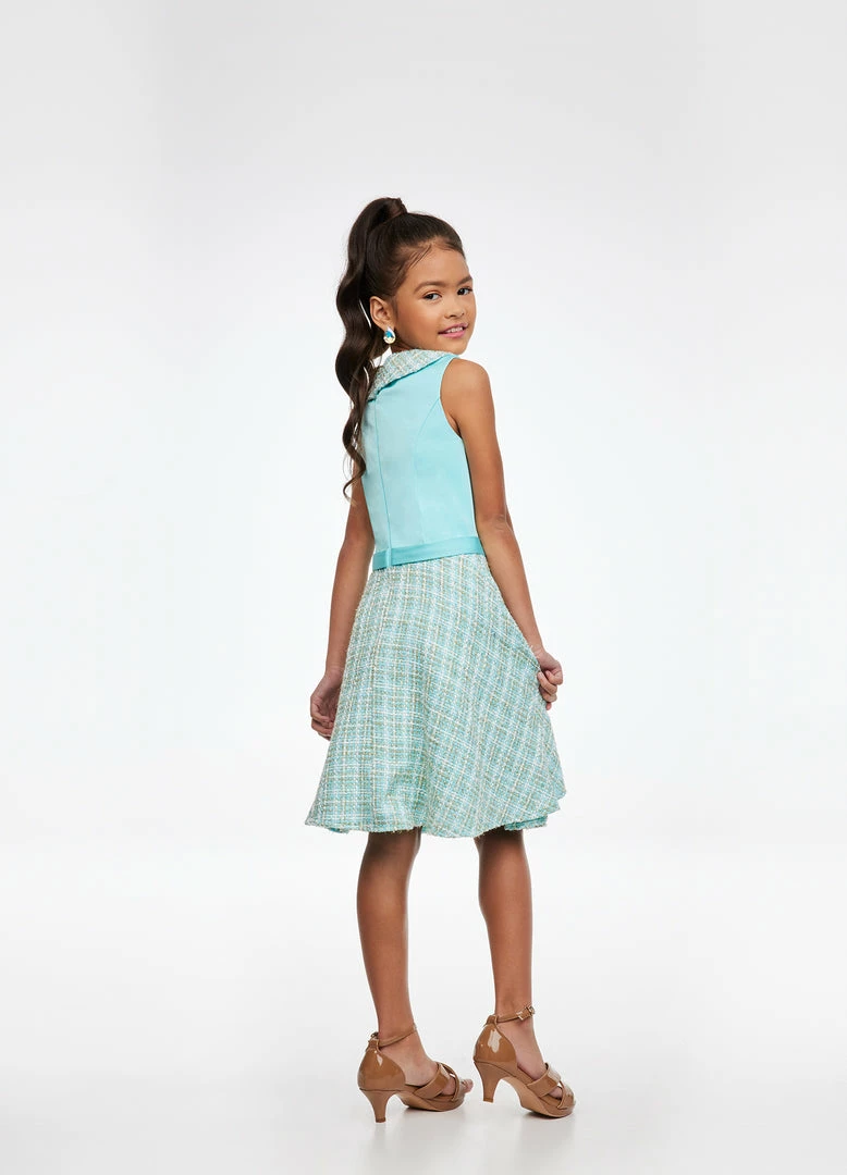 Ashley Lauren Kids 8096 Girls Collared Tweed Cocktail Dress Pageant Wear Short Prom Dresses 4 Ashley Lauren Kids 8096 Girls Collared Tweed Cocktail Dress Pageant Wear Short Prom Dresses