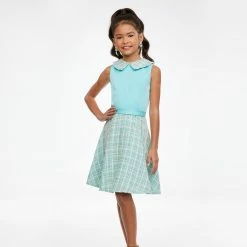 Ashley Lauren Kids 8096 Girls Collared Tweed Cocktail Dress Pageant Wear Short Prom Dresses