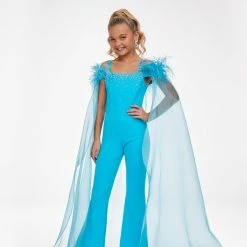 In Stock Jumpsuits & Rompers Ashley Lauren Kids 8100 Size 12 Hot Pink Pageant Jumpsuit Feathers Cape Girls Fun Fashion