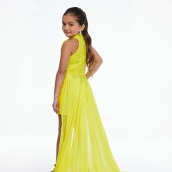 Ashley Lauren Kids 8106 Girls Lace Romper With Chiffon Overskirt Fun Fashion