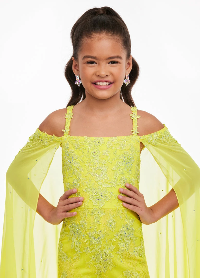 Ashley Lauren Kids 8107 Long Lace Jumpsuit Girls Cape Off The Shoulder Fun Fashion 5 Ashley Lauren Kids 8107 Long Lace Jumpsuit Girls Cape Off The Shoulder Fun Fashion