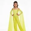 Ashley Lauren Kids 8107 Long Lace Jumpsuit Girls Cape Off The Shoulder Fun Fashion