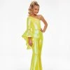 In Stock Ashley Lauren Kids 8110 Size 8 Yellow One Shoulder Jumpsuit Long Bell Sleeve Sequin Pageant 2 In Stock Ashley Lauren Kids 8110 Size 8 Yellow One Shoulder Jumpsuit Long Bell Sleeve Sequin Pageant
