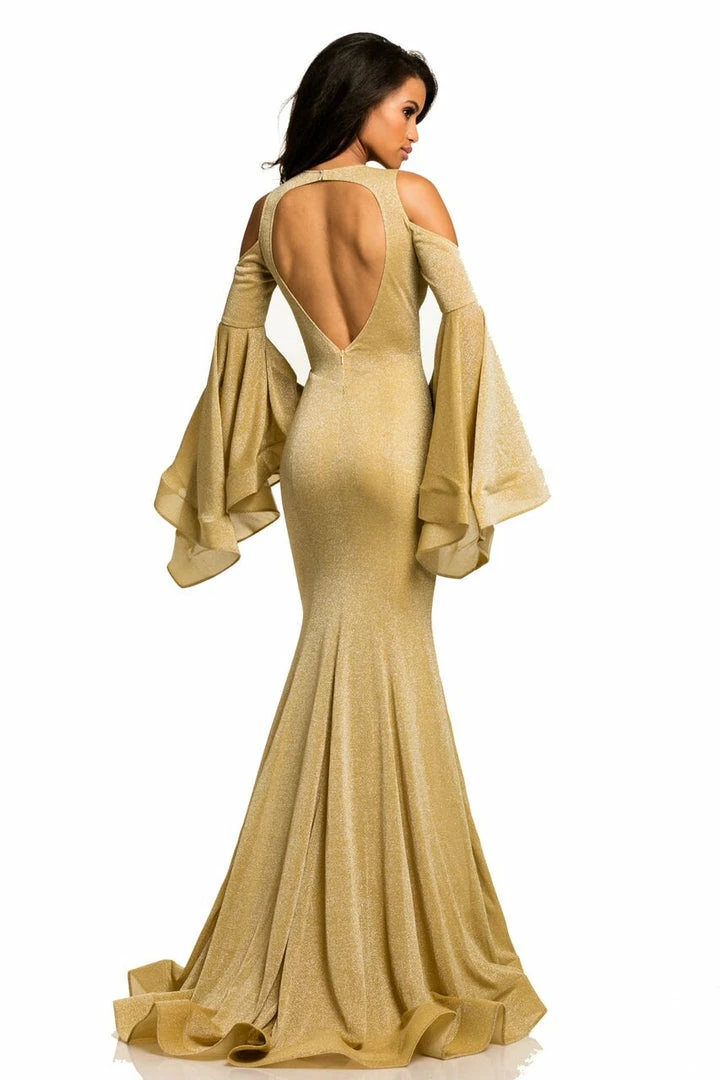 In Stock Mermaid Dresses Johnathan Kayne 8111 Size 2 Long Backless Bell Sleeve Dress Shimmer Mermaid Formal 9 In Stock Mermaid Dresses Johnathan Kayne 8111 Size 2 Long Backless Bell Sleeve Dress Shimmer Mermaid Formal
