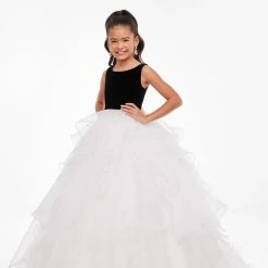 Ashley Lauren Kids Ashley Lauren 8120 Long Velvet Layered Organza Skirt Girls Pageant Dress 17 Ashley Lauren Kids Ashley Lauren 8120 Long Velvet Layered Organza Skirt Girls Pageant Dress