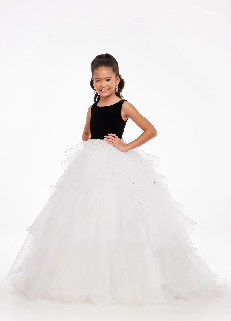 Ashley Lauren Kids Ashley Lauren 8120 Long Velvet Layered Organza Skirt Girls Pageant Dress 7 Ashley Lauren Kids Ashley Lauren 8120 Long Velvet Layered Organza Skirt Girls Pageant Dress