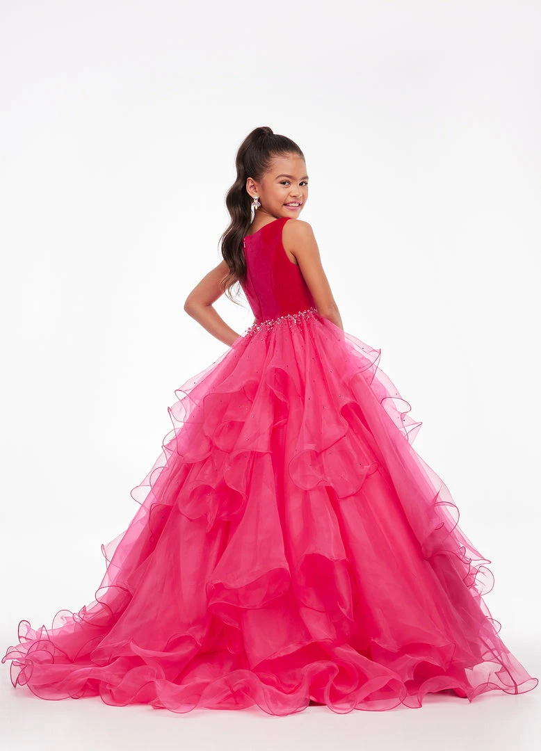Ashley Lauren Kids Ashley Lauren 8120 Long Velvet Layered Organza Skirt Girls Pageant Dress 6 Ashley Lauren Kids Ashley Lauren 8120 Long Velvet Layered Organza Skirt Girls Pageant Dress