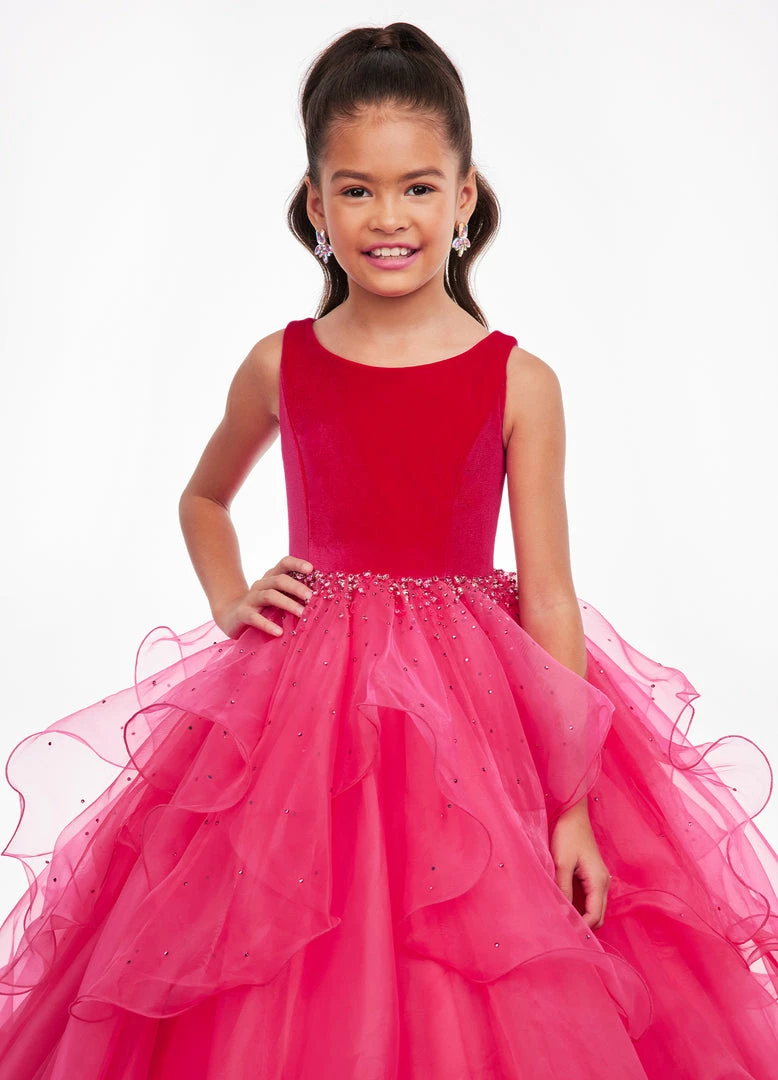 Ashley Lauren Kids Ashley Lauren 8120 Long Velvet Layered Organza Skirt Girls Pageant Dress 11 Ashley Lauren Kids Ashley Lauren 8120 Long Velvet Layered Organza Skirt Girls Pageant Dress