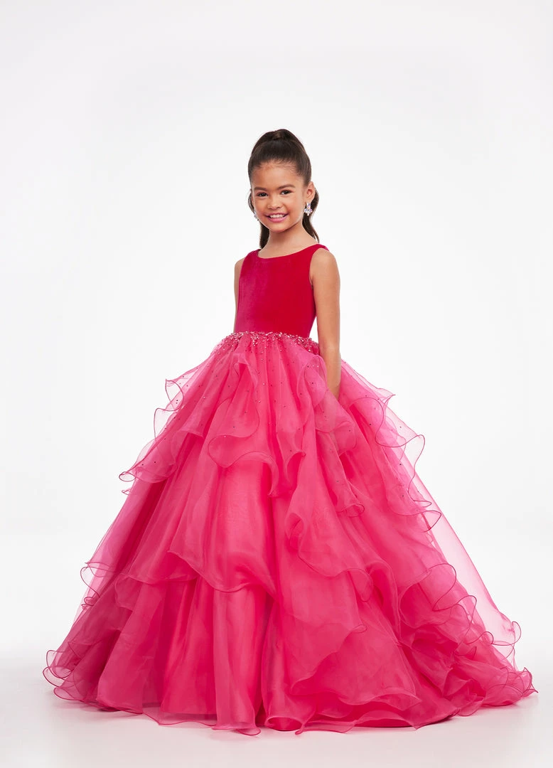Ashley Lauren Kids Ashley Lauren 8120 Long Velvet Layered Organza Skirt Girls Pageant Dress 3 Ashley Lauren Kids Ashley Lauren 8120 Long Velvet Layered Organza Skirt Girls Pageant Dress