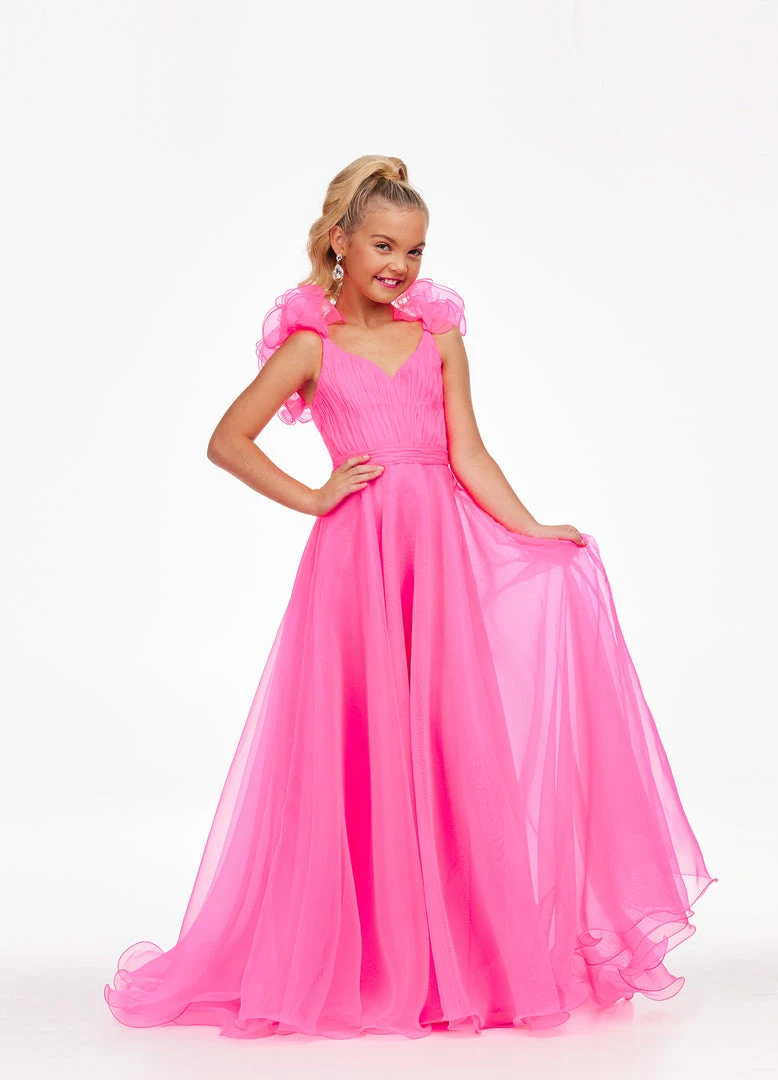 Kids Dresses Ashley Lauren Kids 8124 A Line Girls Pageant Dress Ruffle Sleeve V Neck Gown 8 Kids Dresses Ashley Lauren Kids 8124 A Line Girls Pageant Dress Ruffle Sleeve V Neck Gown