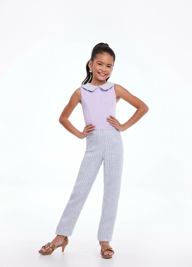 Ashley Lauren Kids 8128 Girls Collared Tweed Jumpsuit Pageant Wear Crepe Jumpsuits & Rompers 3 Ashley Lauren Kids 8128 Girls Collared Tweed Jumpsuit Pageant Wear Crepe Jumpsuits & Rompers