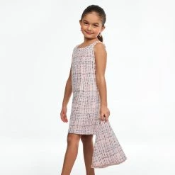 Ashley Lauren Kids Ashley Lauren 8129 Girls Short Fitted Tweed With Cape Pageant Wear Cocktail Dress