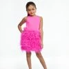 Short Prom Dresses Ashley Lauren Kids 8132 Short Feather Skirt Cocktail Girls Pageant Dress Cutout Back