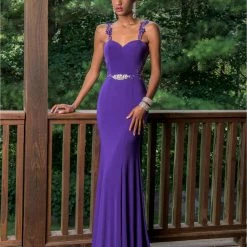 In Stock Vienna Prom 8163 Size 10 Aqua Fitted Prom Dress Formal Backless Gown Stretchy
