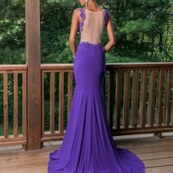 In Stock Vienna Prom 8163 Size 10 Aqua Fitted Prom Dress Formal Backless Gown Stretchy