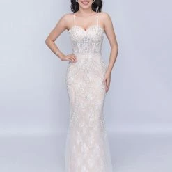 Discontinued Nina Canacci 8164 Long Lace Sheer Corset Wedding Dress Prom Embellished Pageant Wedding Dresses