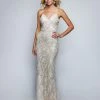 Discontinued Nina Canacci 8170 Long Lace Embellished V Neck Wedding Dress Formal Gown Wedding Dresses