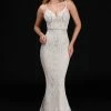 Nina Canacci 8173 Long Glitter Mermaid Wedding Dress V Neck Evening Gown Bridal Dress