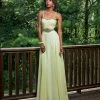 In Stock Vienna Prom 8187 Yellow Size 4 Prom Dress Sheer Embellished Evening Gown