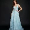 In Stock Ballgown Dresses Nina Canacci 8199 Size 4,6,8,10 Long Baby Blue Ballgown Prom Dress Pageant Gown Glitter Shimmer